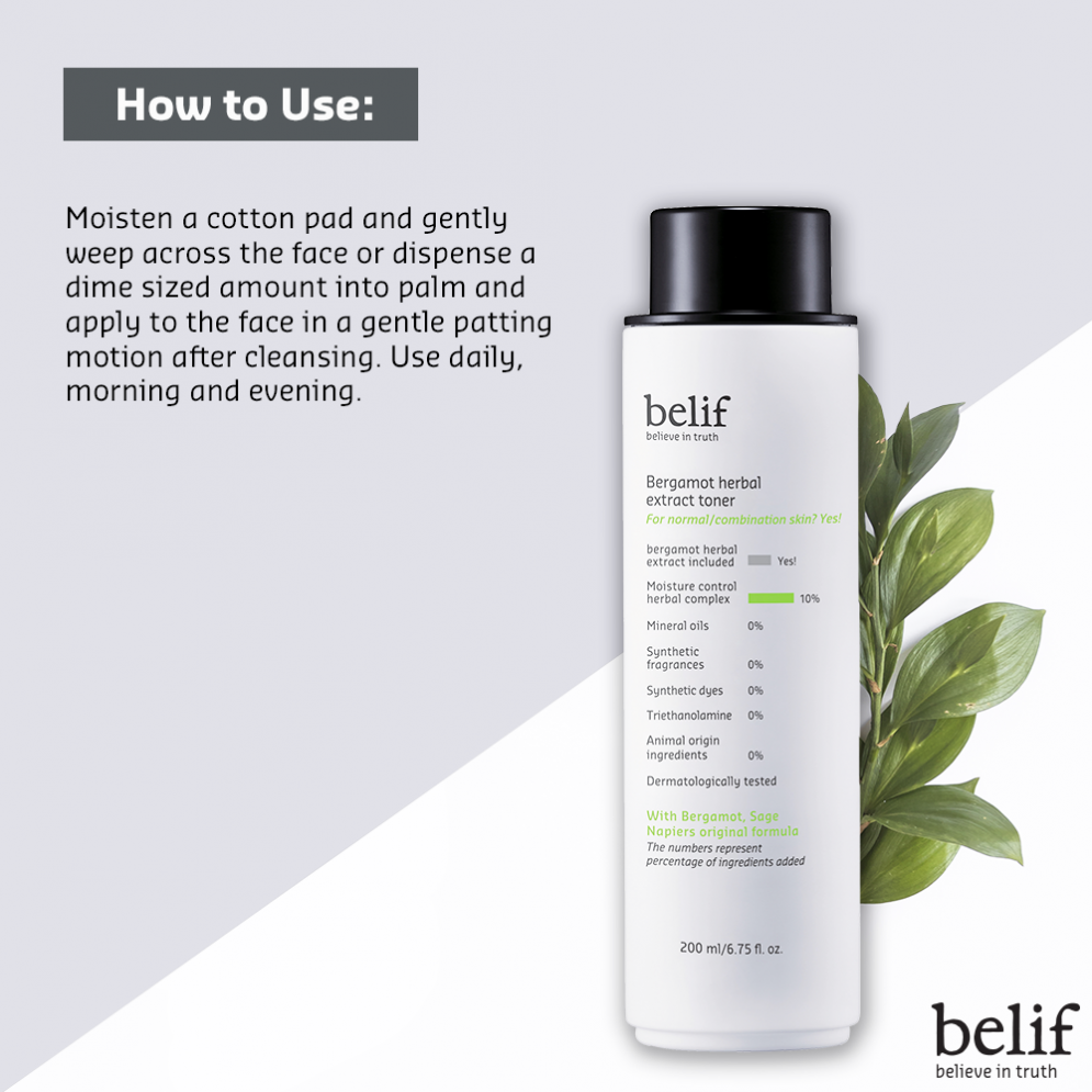 Belif - Bergamot herbal extract toner